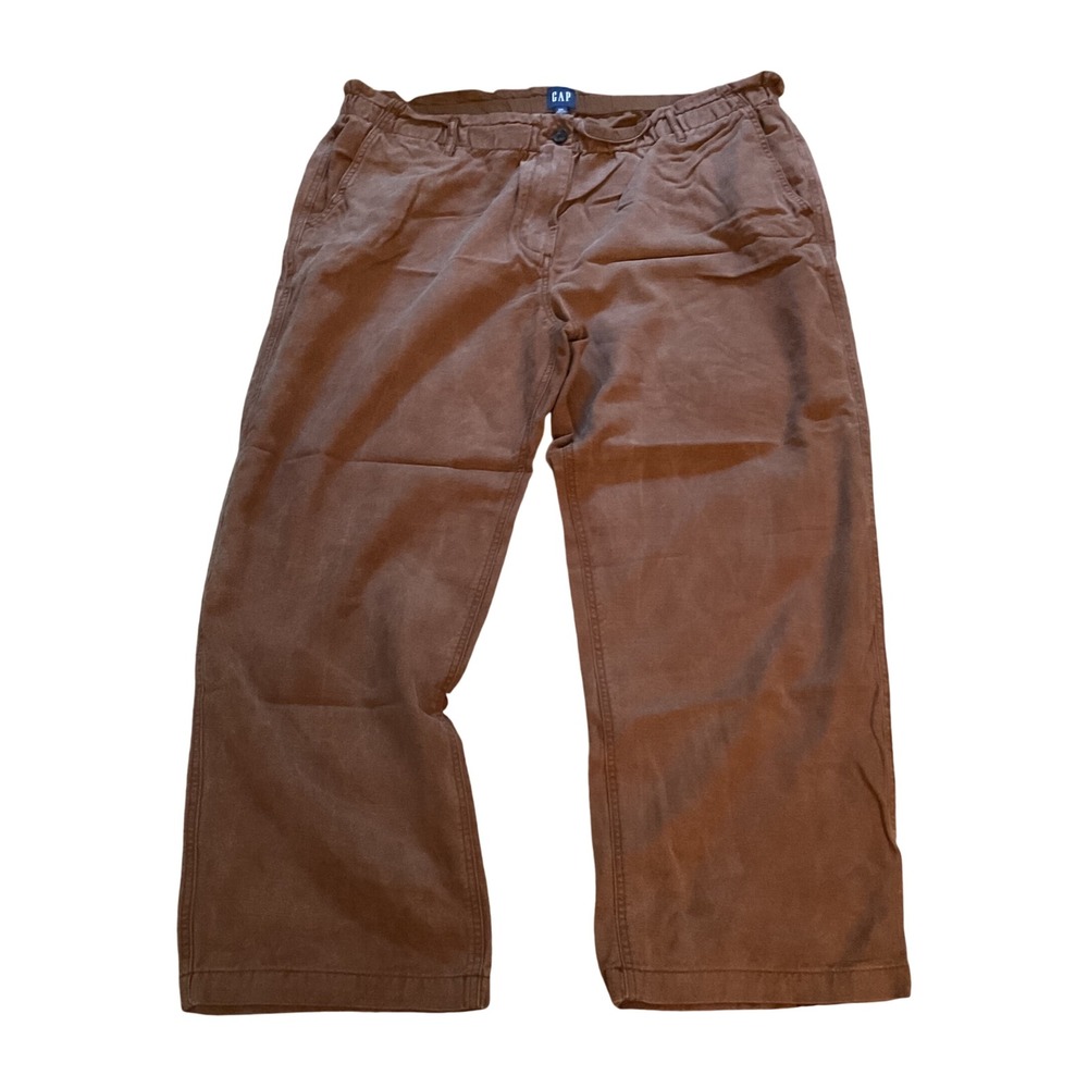 Gap Womens XXL Brown Wide Leg Utility Pants Elastic Waist Cotton Twill Relaxed